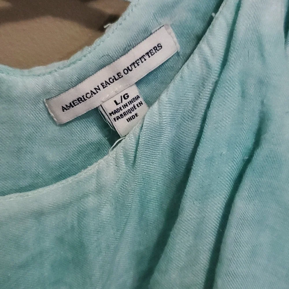 American Eagle Outfitters Light Blue Ruffle Top - Picture 6 of 6